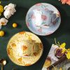 Tulip Porcelain Cup and Saucer Set with 24K Gold Trim - 5
