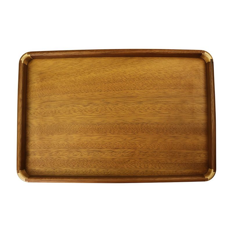 Tee-Tablett aus Walnussholz mit Messingecken Natural Walnut Tea Tray with Brass Corners | Luxury Serving Tray - 9
