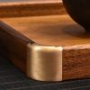 Tee-Tablett aus Walnussholz mit Messingecken Natural Walnut Tea Tray with Brass Corners | Luxury Serving Tray - 5