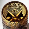 Angel's Gaze Crystal: Edo Kiriko Handcrafted Warm Amber Whisky Glass - 1