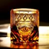 Angel's Gaze Crystal: Edo Kiriko Handcrafted Warm Amber Whisky Glass - 5