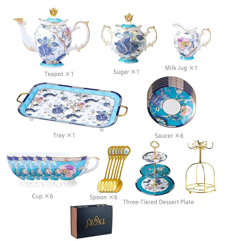Handgefertigtes Bone-China-Teeservice „Jadeit“ mit edlem Golddekor INGRI Jadeite Handcrafted Bone China Tea Set with German Gold Detailing - 11