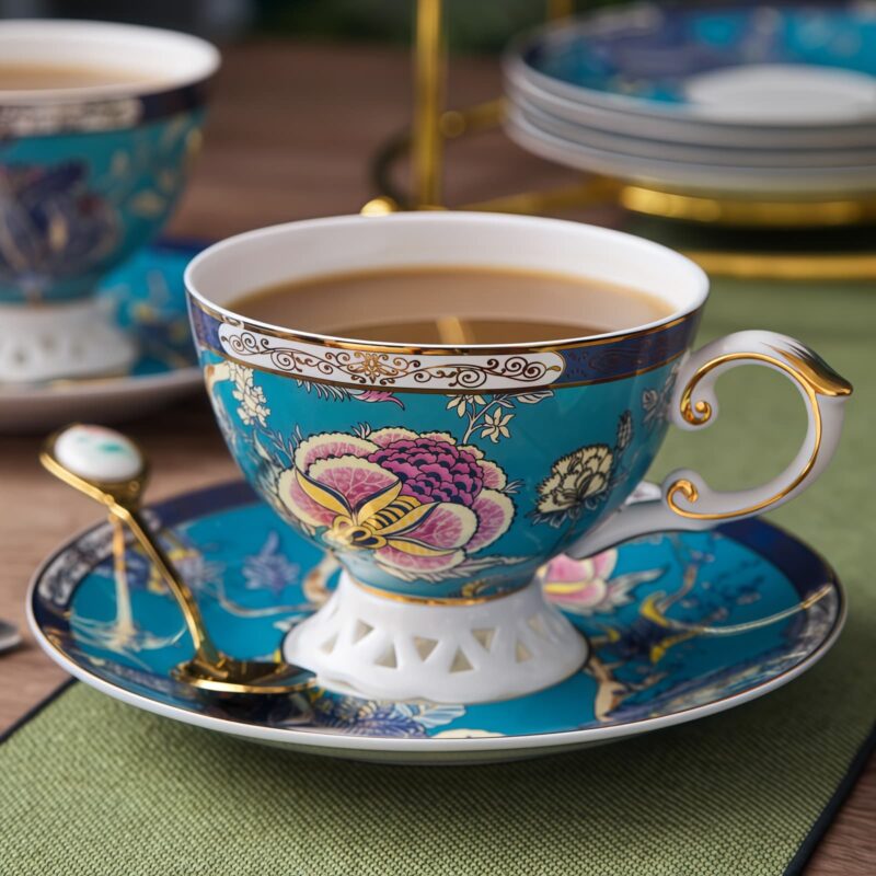 Handgefertigtes Bone-China-Teeservice „Jadeit“ mit edlem Golddekor INGRI Jadeite Handcrafted Bone China Tea Set with German Gold Detailing - 19