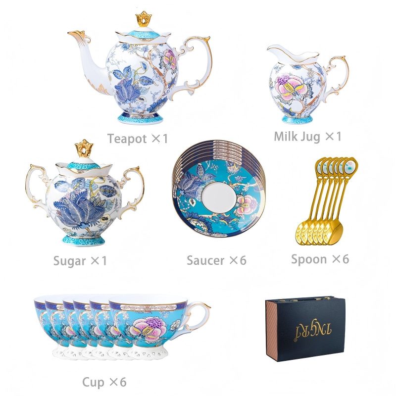 Handgefertigtes Bone-China-Teeservice „Jadeit“ mit edlem Golddekor INGRI Jadeite Handcrafted Bone China Tea Set with German Gold Detailing - 9