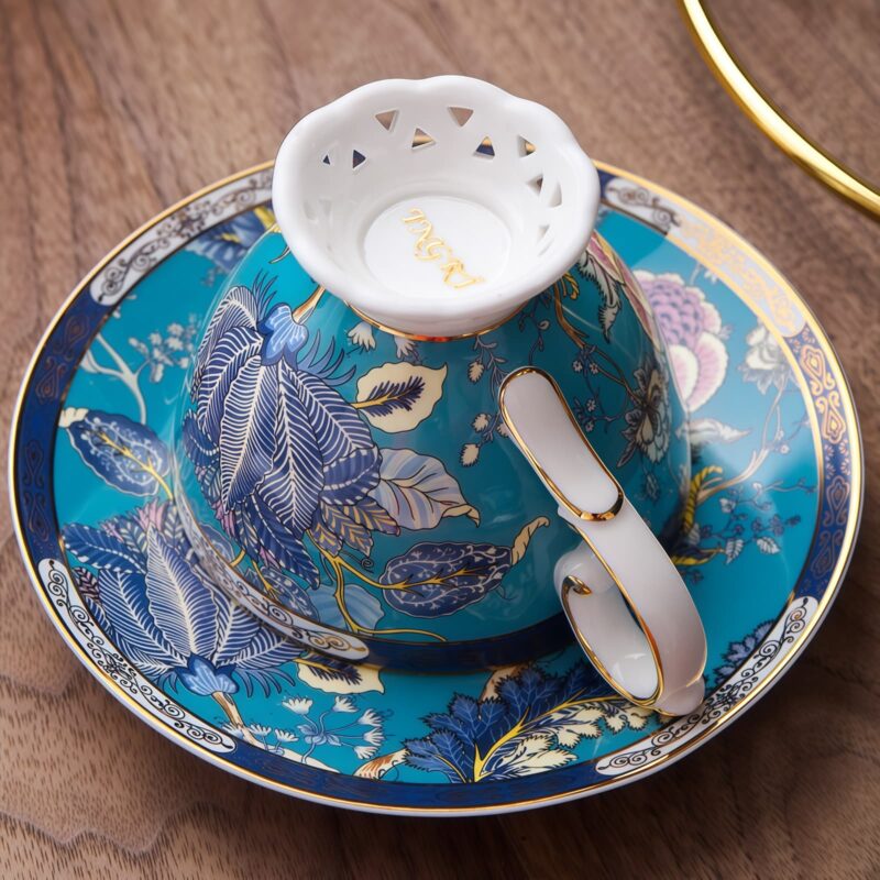 Handgefertigtes Bone-China-Teeservice „Jadeit“ mit edlem Golddekor INGRI Jadeite Handcrafted Bone China Tea Set with German Gold Detailing - 13