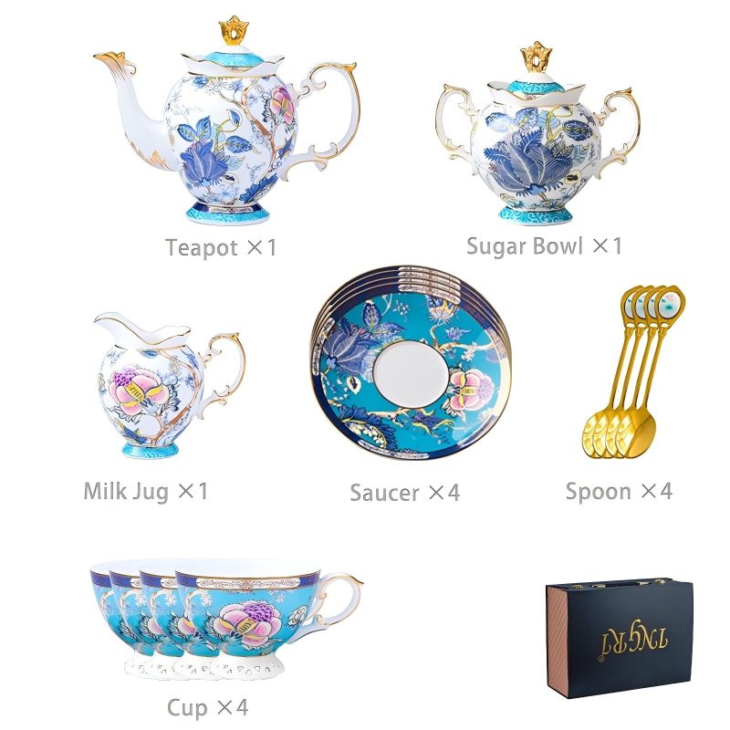 Handgefertigtes Bone-China-Teeservice „Jadeit“ mit edlem Golddekor INGRI Jadeite Handcrafted Bone China Tea Set with German Gold Detailing - 8