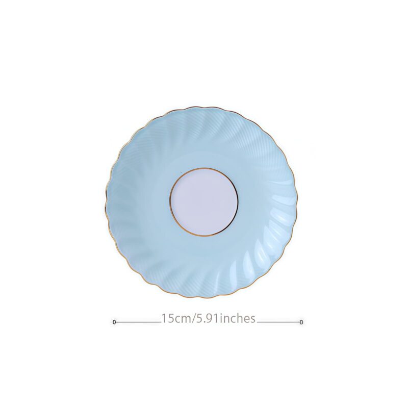 Handgefertigtes Bone-China-Geschirrset Ocean Blue mit echtem Goldrand INGRI Ocean Blue Handcrafted Bone China Dinnerware Set with Gold Rim - 18