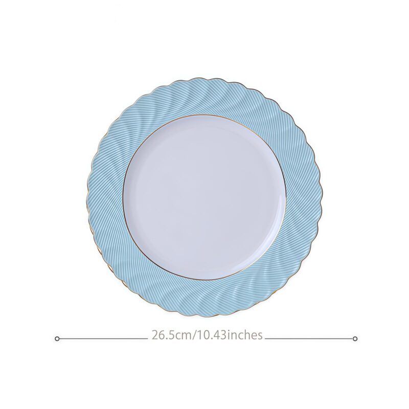 Handgefertigtes Bone-China-Geschirrset Ocean Blue mit echtem Goldrand INGRI Ocean Blue Handcrafted Bone China Dinnerware Set with Gold Rim - 3