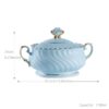 Handgefertigtes Bone-China-Geschirrset Ocean Blue mit echtem Goldrand INGRI Ocean Blue Handcrafted Bone China Dinnerware Set with Gold Rim - 23