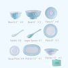Handgefertigtes Bone-China-Geschirrset Ocean Blue mit echtem Goldrand INGRI Ocean Blue Handcrafted Bone China Dinnerware Set with Gold Rim - 10