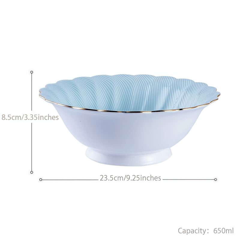 Handgefertigtes Bone-China-Geschirrset Ocean Blue mit echtem Goldrand INGRI Ocean Blue Handcrafted Bone China Dinnerware Set with Gold Rim - 21
