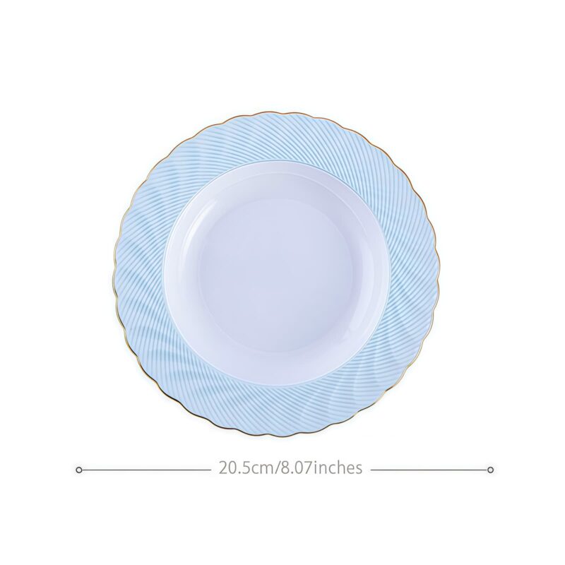 Handgefertigtes Bone-China-Geschirrset Ocean Blue mit echtem Goldrand INGRI Ocean Blue Handcrafted Bone China Dinnerware Set with Gold Rim - 20