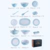 Handgefertigtes Bone-China-Geschirrset Ocean Blue mit echtem Goldrand INGRI Ocean Blue Handcrafted Bone China Dinnerware Set with Gold Rim - 16