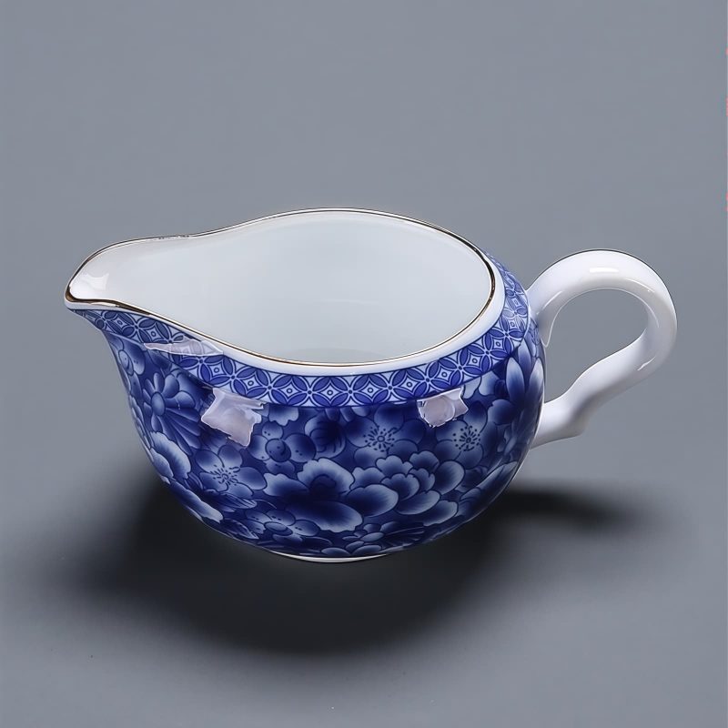 Blau-weißes Gongfu-Teeservice aus Porzellan mit Blumenmuster Blue & White Floral Porcelain Chinese Gongfu Tea Set - 9/22 Pcs - 3