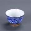 Blau-weißes Gongfu-Teeservice aus Porzellan mit Blumenmuster Blue & White Floral Porcelain Chinese Gongfu Tea Set - 9/22 Pcs - 5