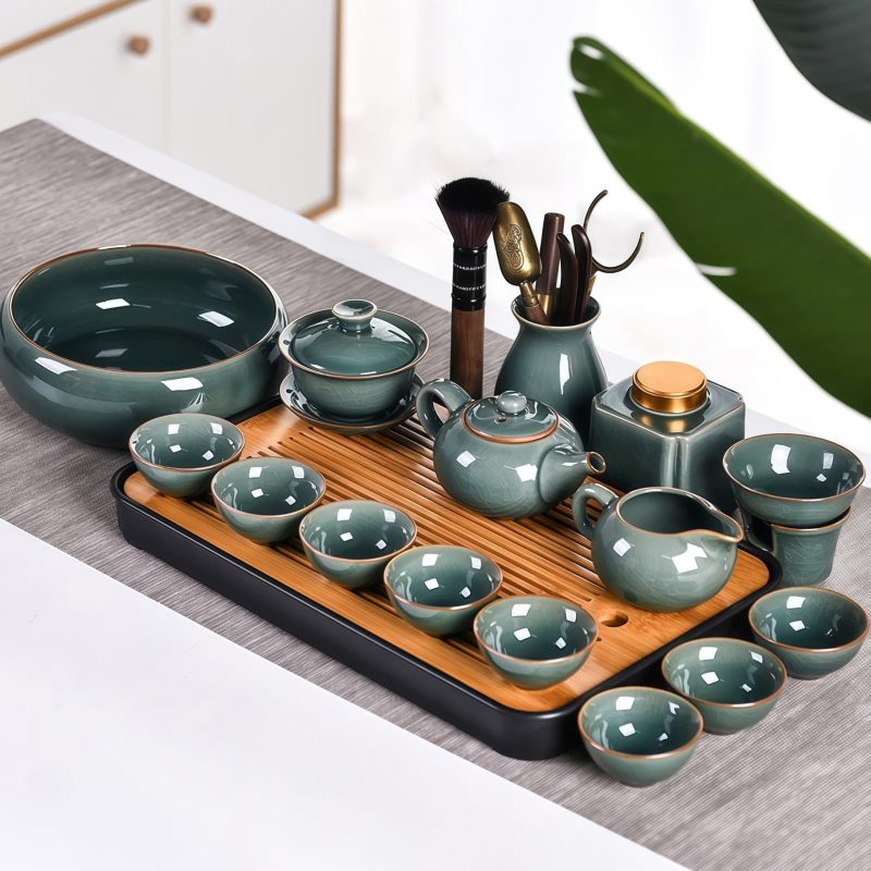 Gongfu Tee-Set aus Seladon-Porzellan Celadon Chinese Gongfu Tea Set - Exquisite Porcelain for Tea Ceremony - 4
