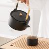 Japanisches Keramik-Teeservice in Schwarz-Gold Black Gold Ceramic Japanese Tea Set - 7 Piece Tilang Teapot & Cups - 1