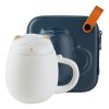 Lucky Cat Porcelain Travel Tea Mug with Infuser & Lid | 13.5 OZ - 9