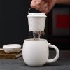 Lucky Cat Porcelain Travel Tea Mug with Infuser & Lid | 13.5 OZ - 6