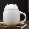 Lucky Cat Porcelain Travel Tea Mug with Infuser & Lid | 13.5 OZ - 2