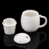 Lucky Cat Porcelain Travel Tea Mug with Infuser & Lid | 13.5 OZ - 3