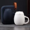 Lucky Cat Porcelain Travel Tea Mug with Infuser & Lid | 13.5 OZ - 7
