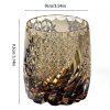 Edo-Kiriko-Whiskyglas aus bernsteinfarbenem Kristall mit edler Holzbox Edo Kiriko Amber Whisky Glass with Wooden Box - Artisan Made - 8