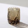 Edo-Kiriko-Whiskyglas aus bernsteinfarbenem Kristall mit edler Holzbox Edo Kiriko Amber Whisky Glass with Wooden Box - Artisan Made - 4