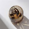 Edo-Kiriko-Whiskyglas aus bernsteinfarbenem Kristall mit edler Holzbox Edo Kiriko Amber Whisky Glass with Wooden Box - Artisan Made - 3