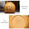 Runde Teedose aus Yixing-Ton mit Motiv der „Vier Edlen“ Yixing Purple Clay Round Tea Caddy | Four Gentlemen Design - 4