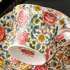 Hand-Painted Floral & Fruit Porcelain Cup & Saucer Set with 24K Gold - 4