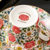 Hand-Painted Floral & Fruit Porcelain Cup & Saucer Set with 24K Gold - 5