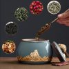 Handbemalte Keramik-Teedose „Wellen und Fische“ Waves & Fish Hand-Painted Ceramic Tea Caddy - Loose Leaf Storage - 7