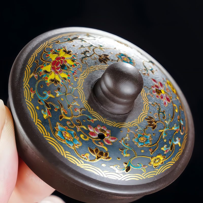 Chinesisches Gongfu Tee-Set aus Yixing-Ton mit Fugui-Blumengravur Fugui Themed Engraved Floral Yixing Clay Chinese Gongfu Tea Set - 5