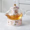 Pink Bird British Tea Set - Bone China with Warmer | Elegant Afternoon Tea - 3