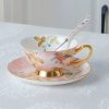 Pink Bird British Tea Set - Bone China with Warmer | Elegant Afternoon Tea - 4