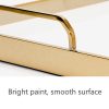 Golden Rectangle Metal Wood Decorative Tray - Elegant Serving - 4