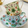 Hand-painted Floral Porcelain Tea Cup & Saucer Set - Gift Box - 5