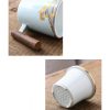 Tumbling Waves Porcelain Tea Mug with Gold Trim, Infuser & Lid (15 OZ) - 6