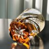 Edo Kiriko Amber Whisky Glass: Emberlight Cut Starburst Design - 2