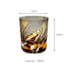 Edo Kiriko Amber Whisky Glass: Emberlight Cut Starburst Design - 6