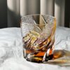 Edo Kiriko Amber Whisky Glass: Emberlight Cut Starburst Design - 4