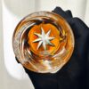 Edo Kiriko Amber Whisky Glass: Emberlight Cut Starburst Design - 5
