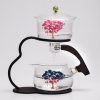Automatisches Teeset aus Glas mit Emaille-Cloisonné und Ebenholzgriff Enamel Cloisonne Automatic Glass Tea Set with Ebony Wood Handle - 1