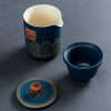 Flower Ceramic Travel Gaiwan Tea Set with Filter, Caddy & Luxury Bag - 7