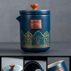 Flower Ceramic Travel Gaiwan Tea Set with Filter, Caddy & Luxury Bag - 3