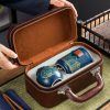 Flower Ceramic Travel Gaiwan Tea Set with Filter, Caddy & Luxury Bag - 8