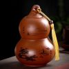 Tee-Aufbewahrungsdose aus Keramik im Zen-Design – Flaschenkürbis-Form Gourd-shaped Zen Pattern Pottery Tea Caddy for Loose Tea Storage - 6