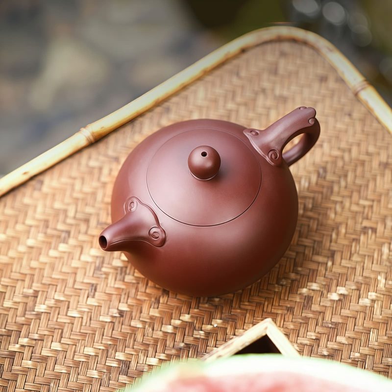 Handgefertigtes Yixing-Zisha-Teeset mit Wolkenmotiv Cloud Motif Handcrafted Yixing Purple Clay Tea Set - 3