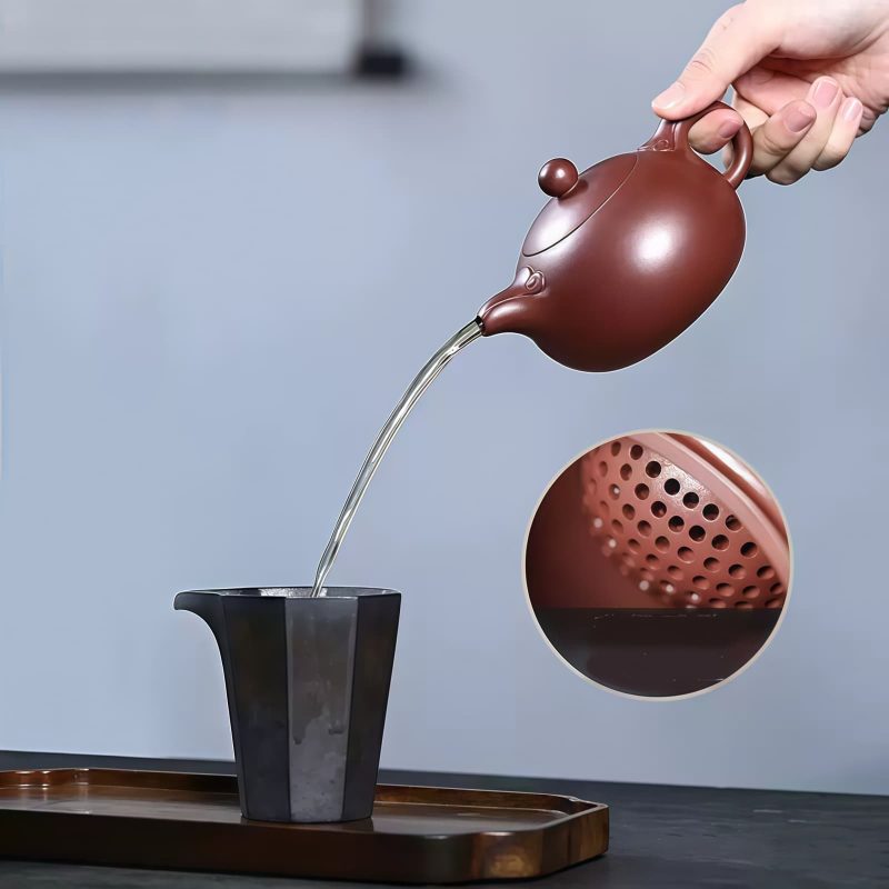 Handgefertigtes Yixing-Zisha-Teeset mit Wolkenmotiv Cloud Motif Handcrafted Yixing Purple Clay Tea Set - 9